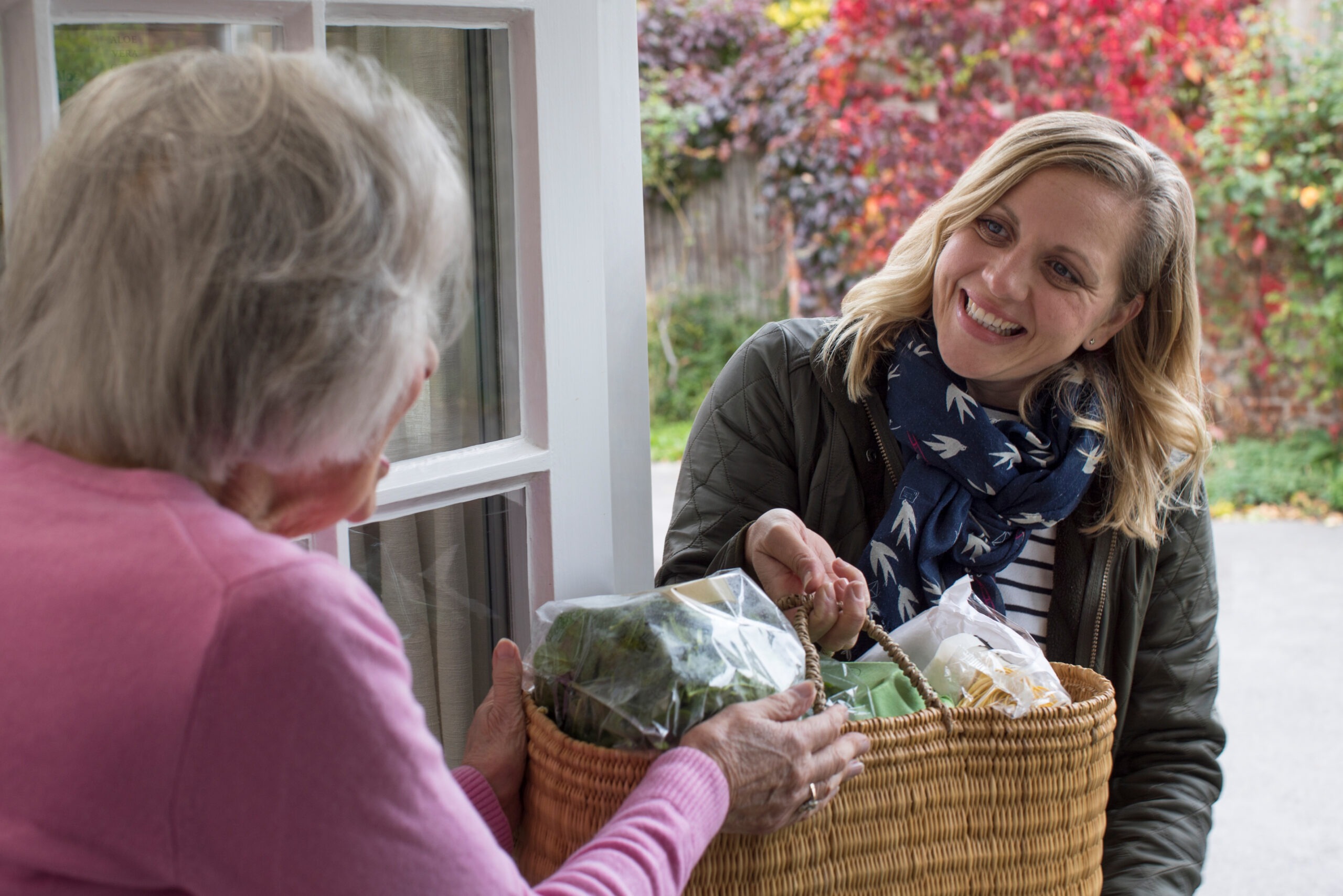 Female,Neighbor,Helping,Senior,Woman,With,Shopping
